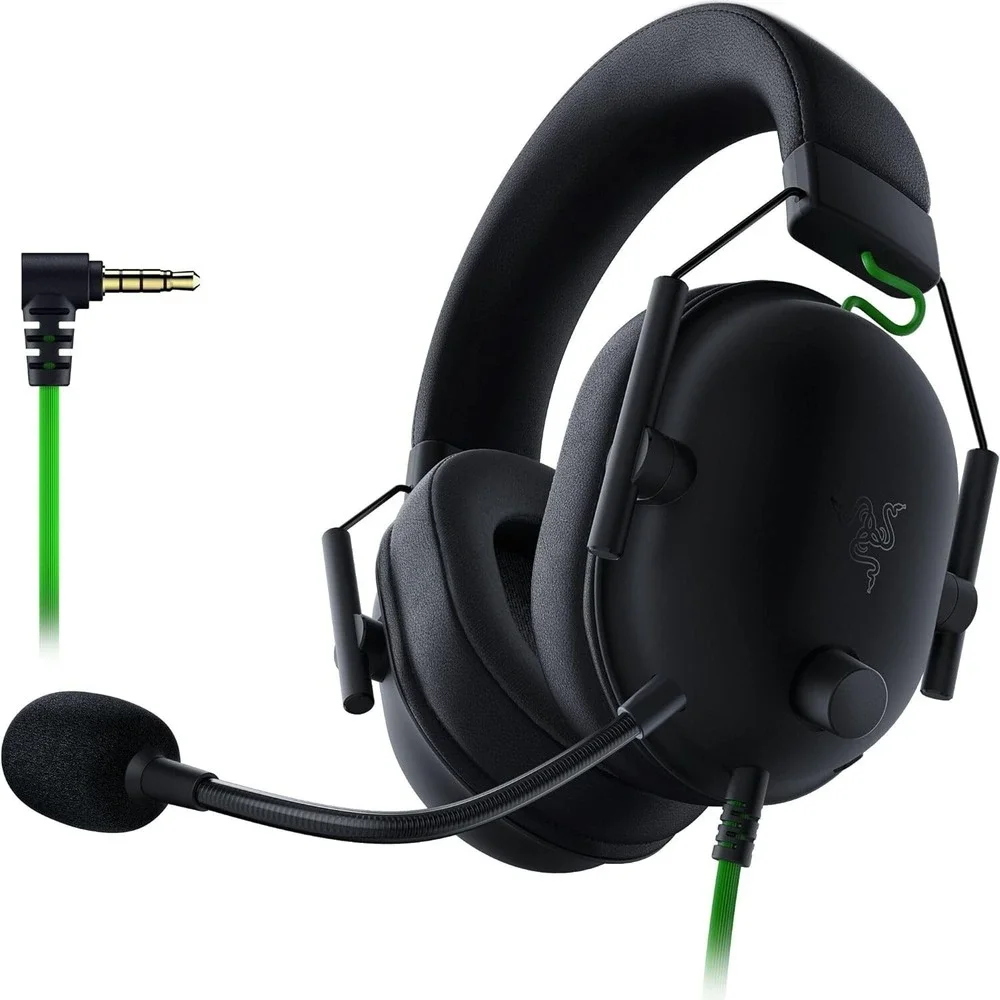 Razer BlackShark V2 X Wired Gaming Headset‎ 3.5mm Mic Black Green